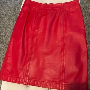 JH Collectibles Vibrant Short Red Leather Skirt - from when I was thin!